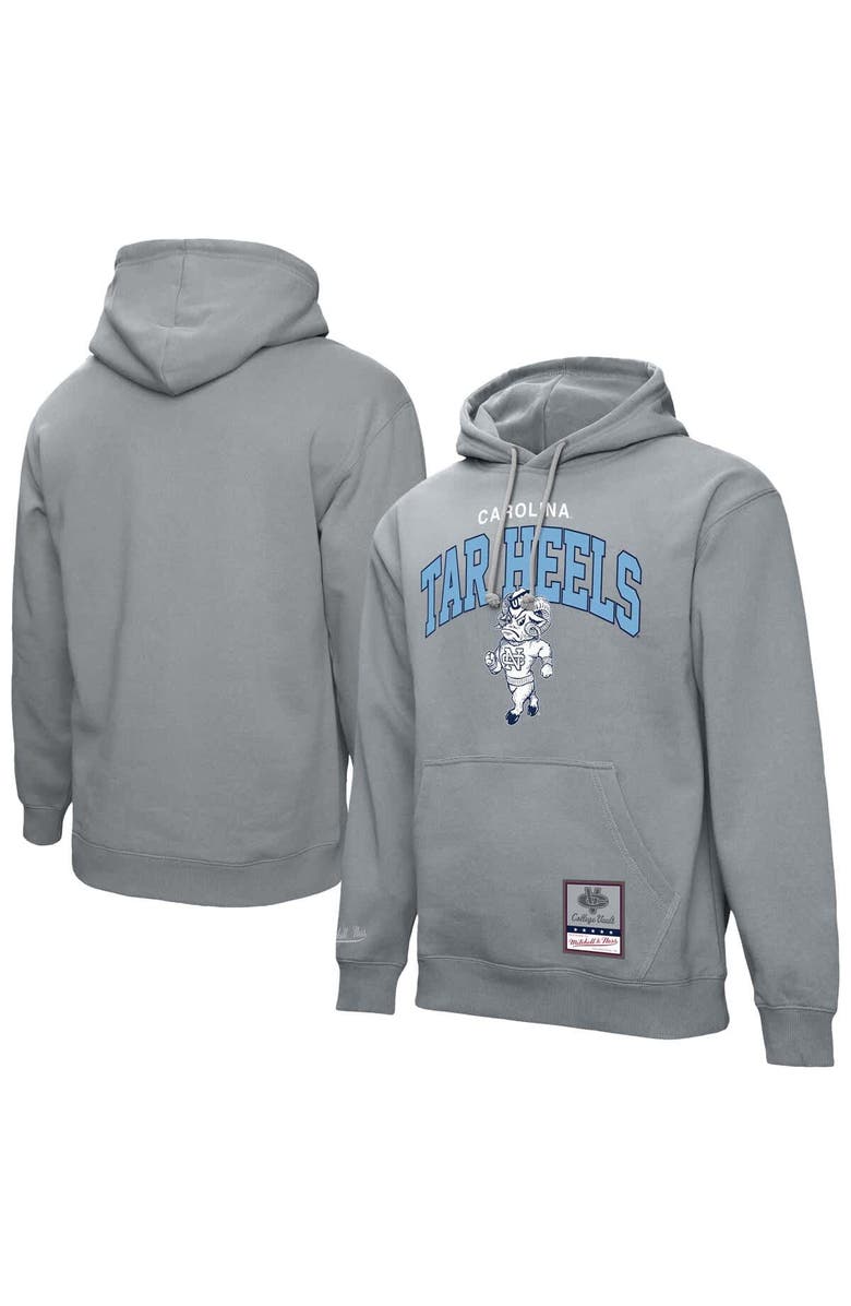 Mitchell & Ness Men's Mitchell & Ness  Heather Gray North Carolina Tar Heels Classic Arch Pullover Hoodie, Main, color, 