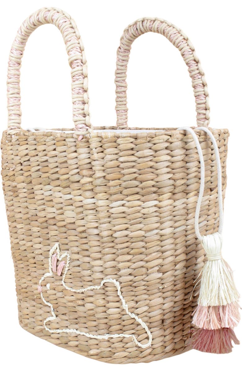 LIKHA Bunny Embroidered Tote Bag, Alternate, color, Natural