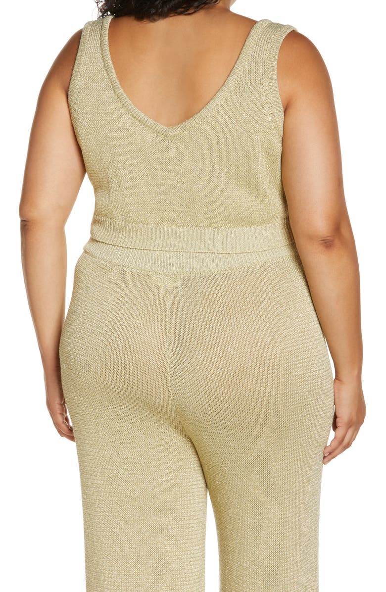 Open Edit Metallic Knit Twinset, Alternate, color,