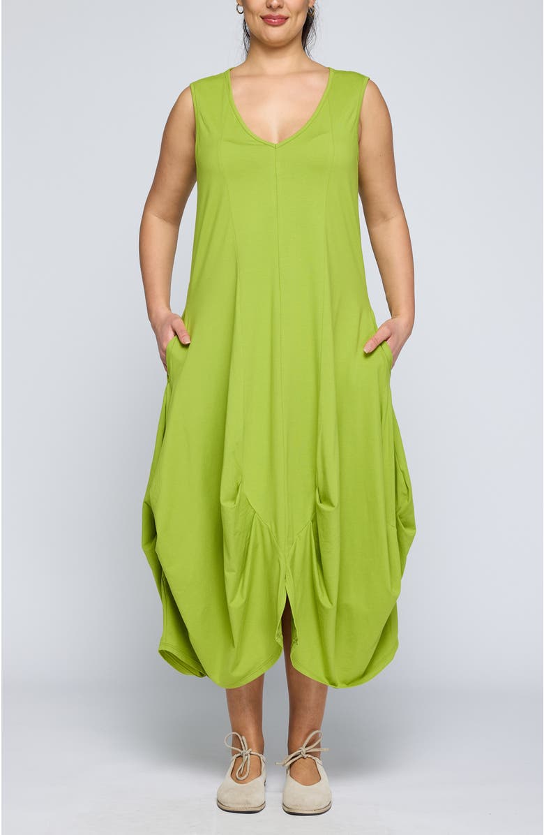 LUUKAA Calista Voluminous Jersey Dress, Main, color, Lime