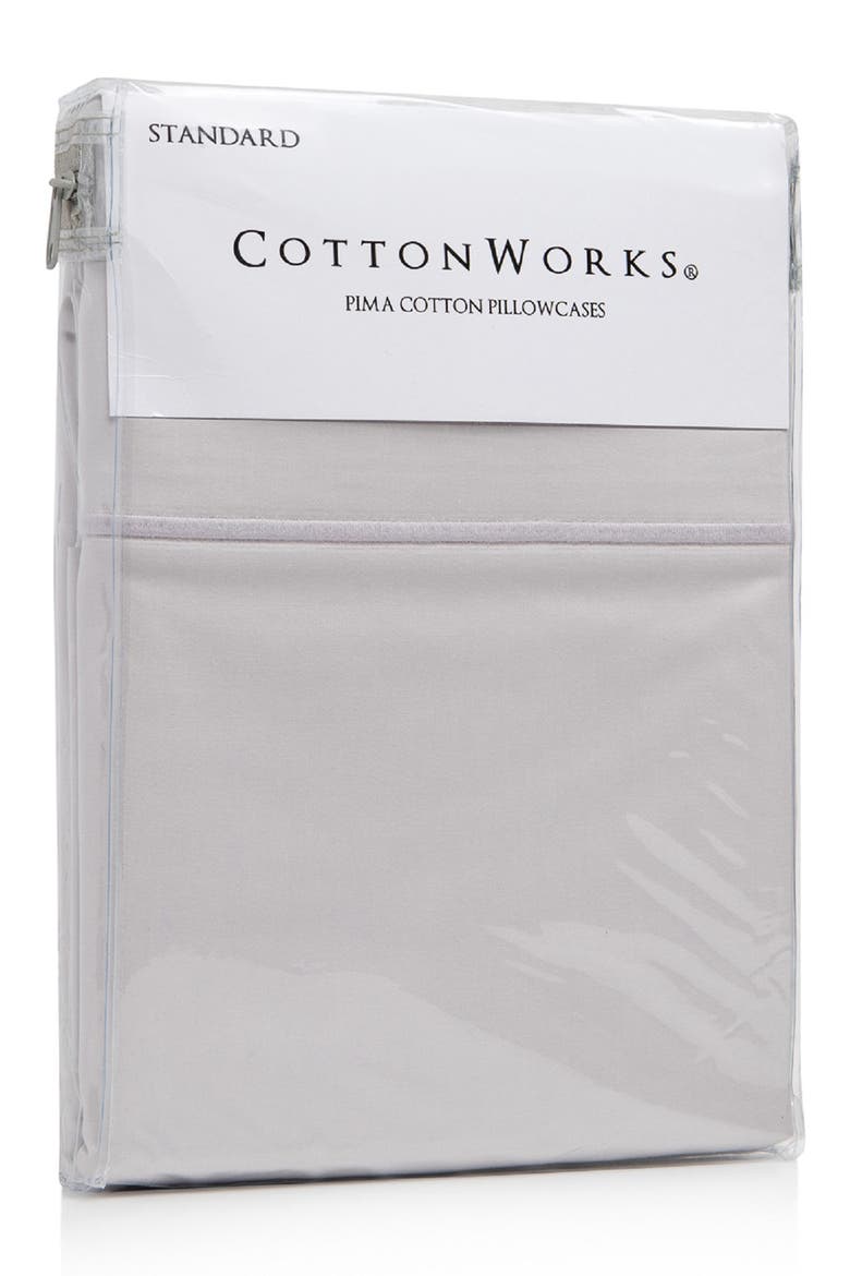 2-Piece 1000 Thread Count Pima Cotton Pillowcase Set, Alternate, color, SILVER