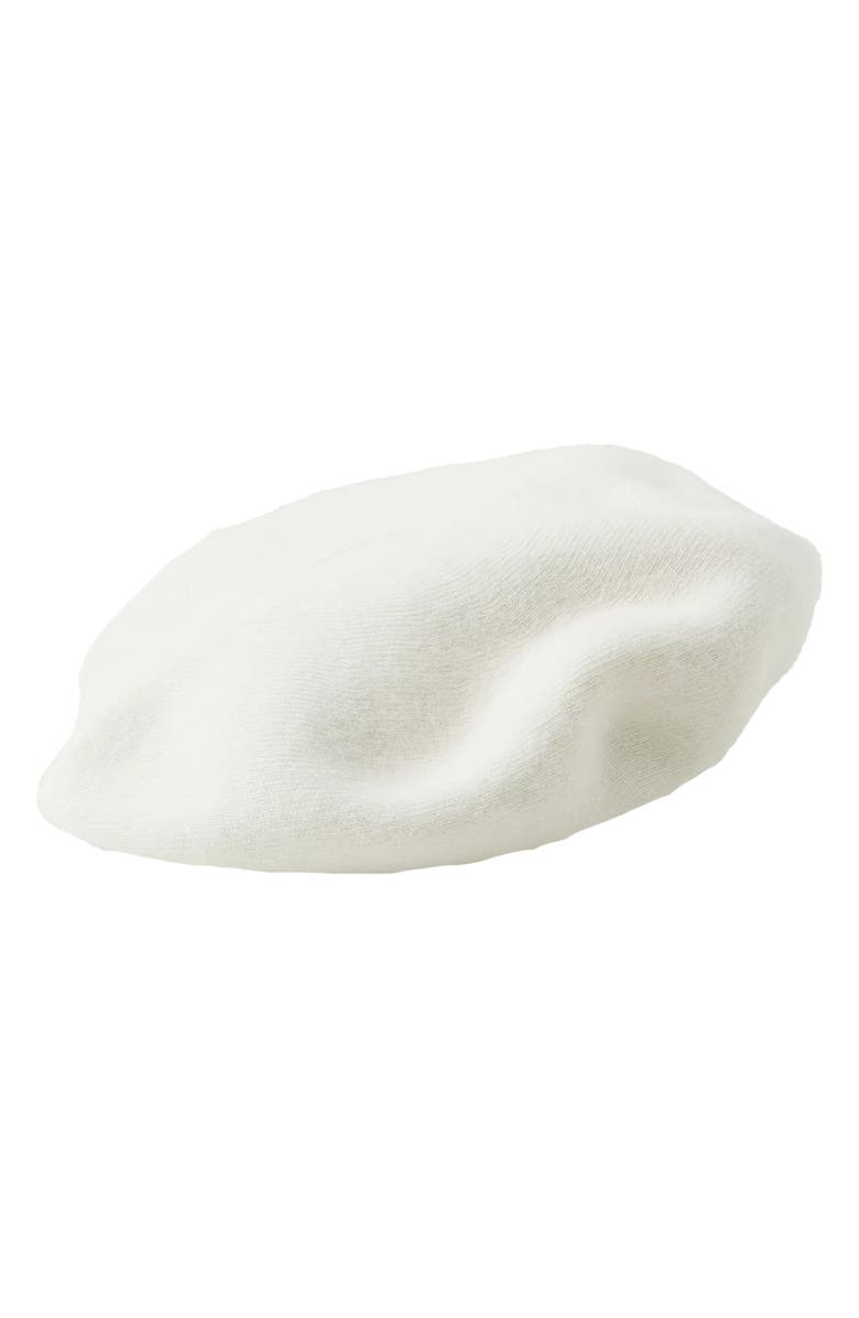 SAACHI Faux Pearl Embellished Beret, Alternate, color, Ivory
