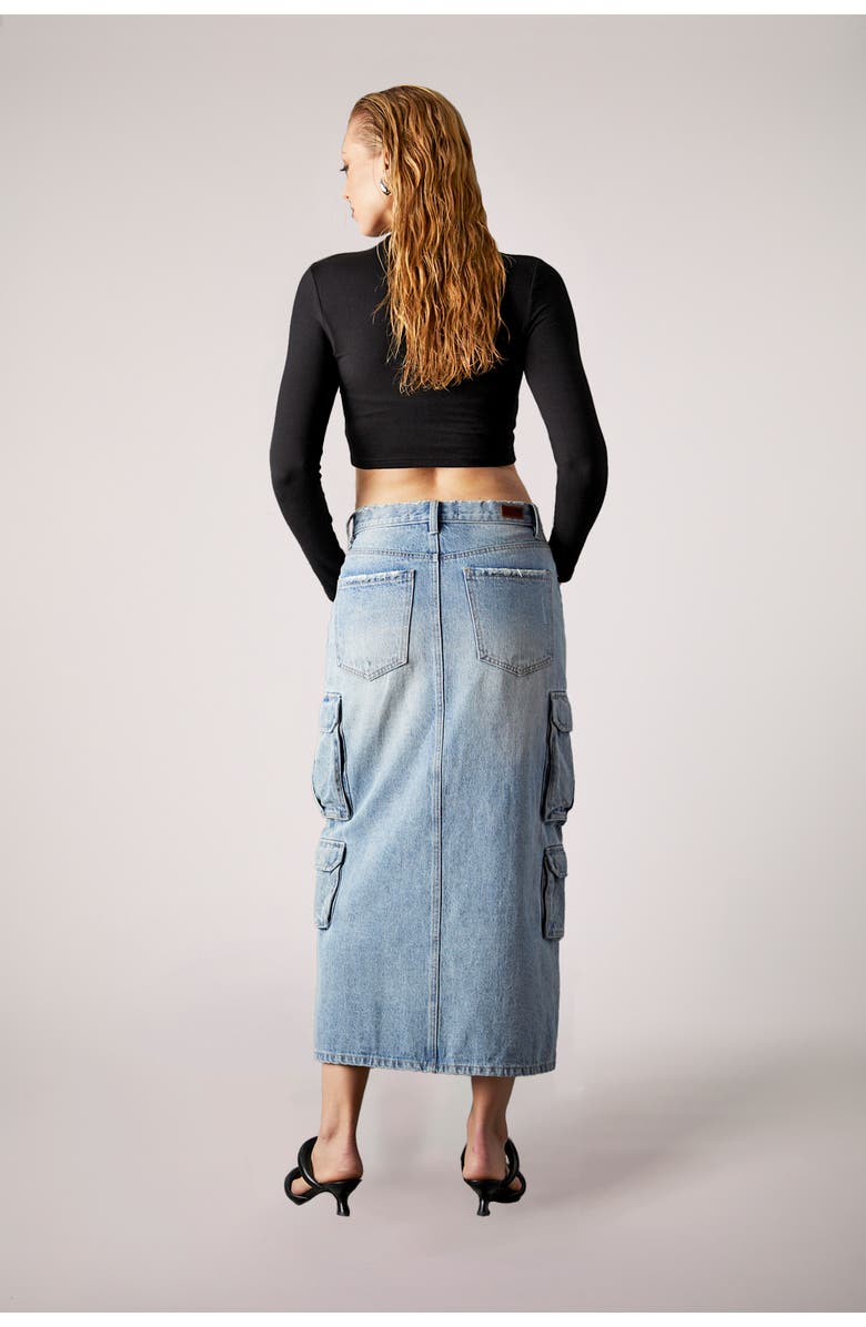 BLUE REVIVAL Major General Midi Skirt, Alternate, color, Crete