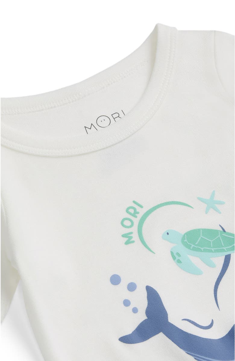 MORI Short Sleeve Print Pajama Set, Alternate, color, Whale Print