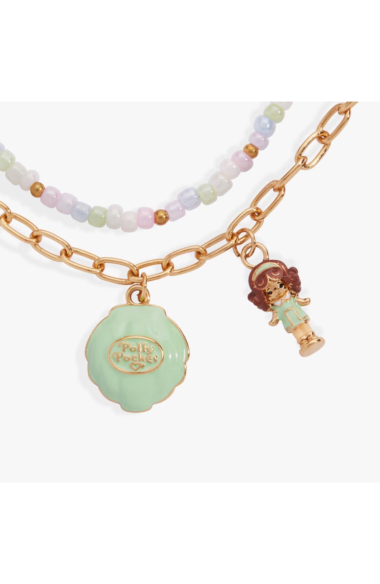 Alex and Ani Polly Pocket 2 Row Charm Bracelet, Alternate, color, Gold