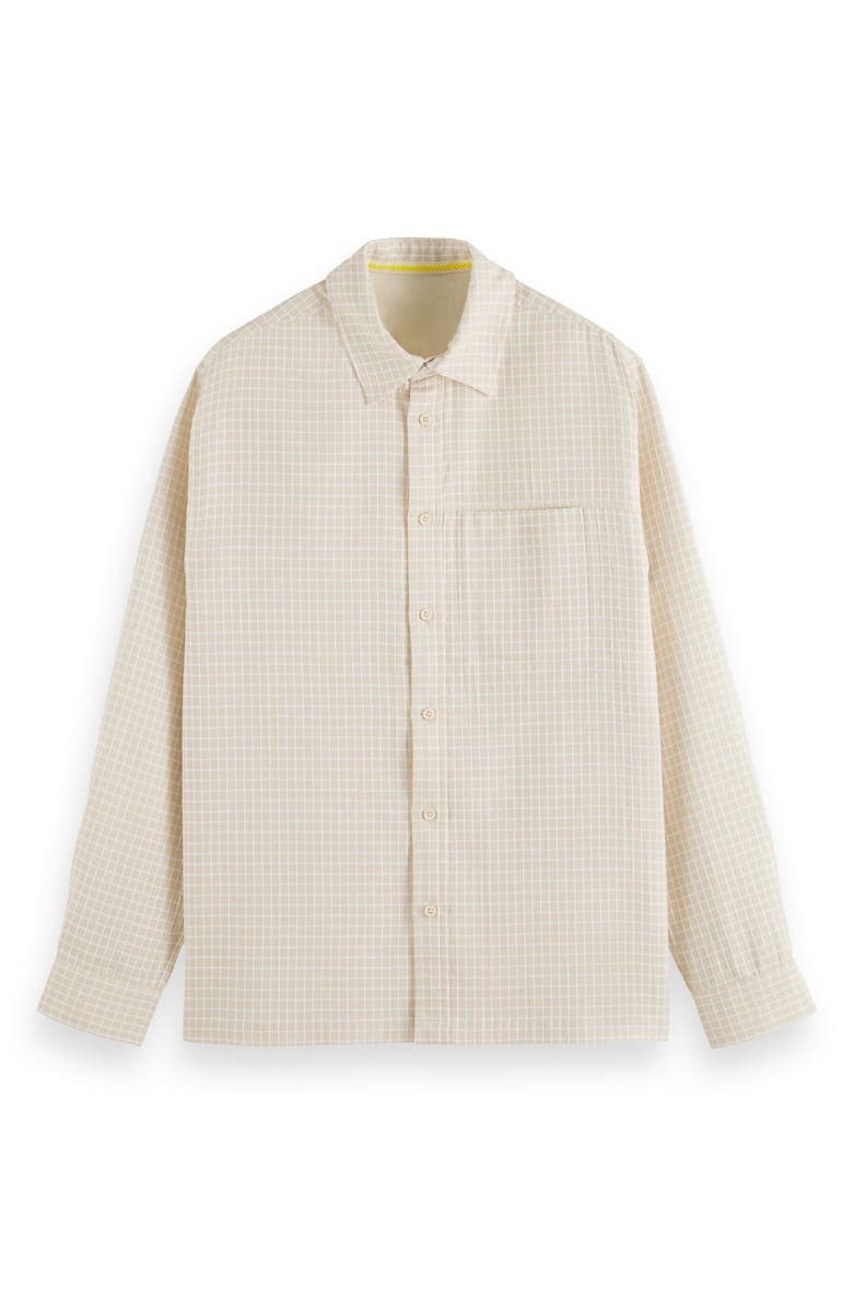 Scotch & Soda Micro Dobby Check Stretch Cotton Button-Up Shirt ...