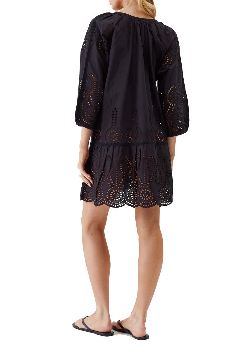 Melissa Odabash Ashley Core Broderie Anglaise Cover-Up Tunic, Alternate, color, 