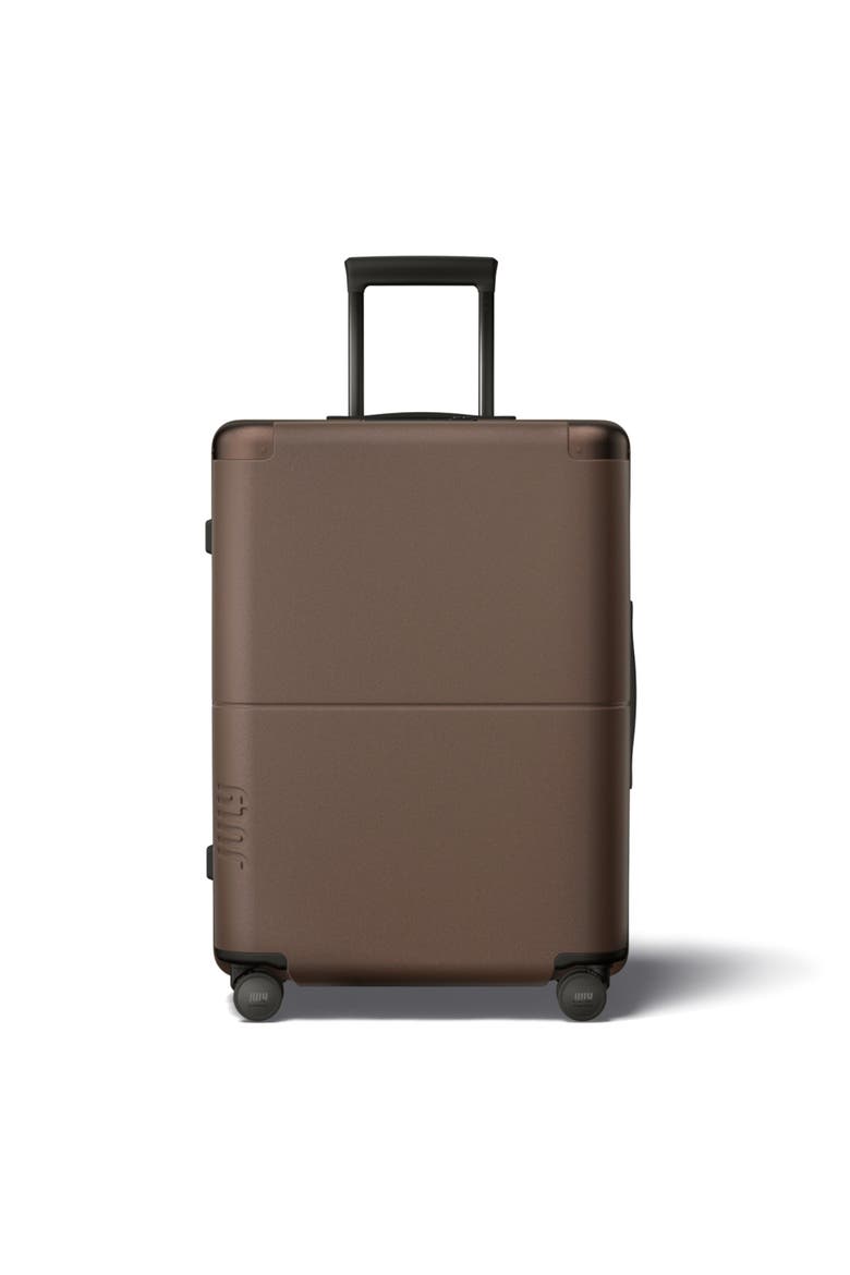 Checked With Built In Tracking, Main, color, Dark Brown