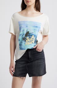 Daydreamer Surf Mania Off the Shoulder Graphic Tee