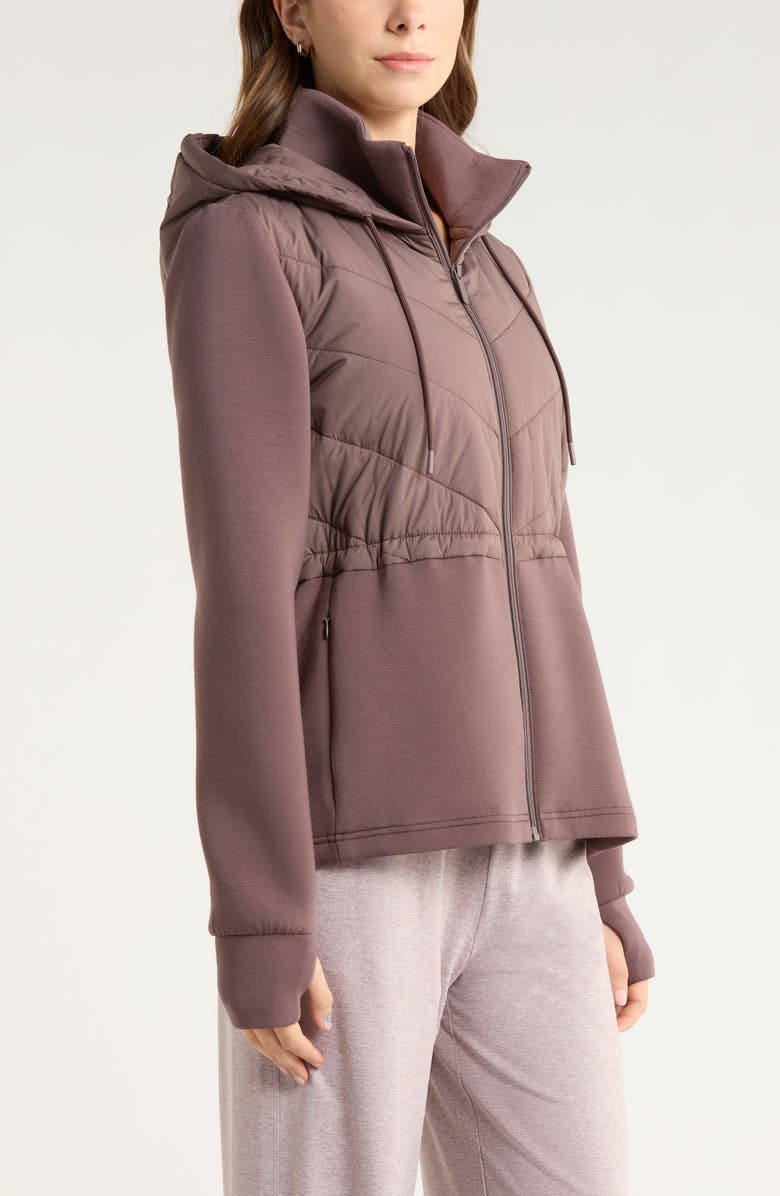 Zella Quilted Scuba Knit Jacket, Alternate, color, Grey Plum