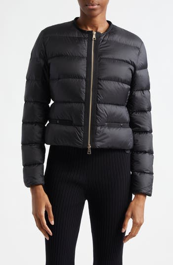 MONCLER☆LAURINE ロゴポイント 軽量 ダウンジャケット BLACK ブラック Laichefurショートダウンジャケット : ショートダウン