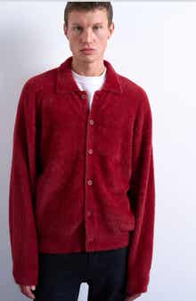 Fluffy Collared Cardigan