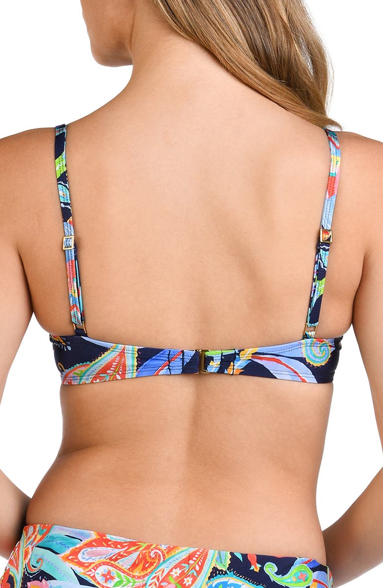 La Blanca Tropidelic Paisley Bikini Top, Alternate, color, Blue Multi