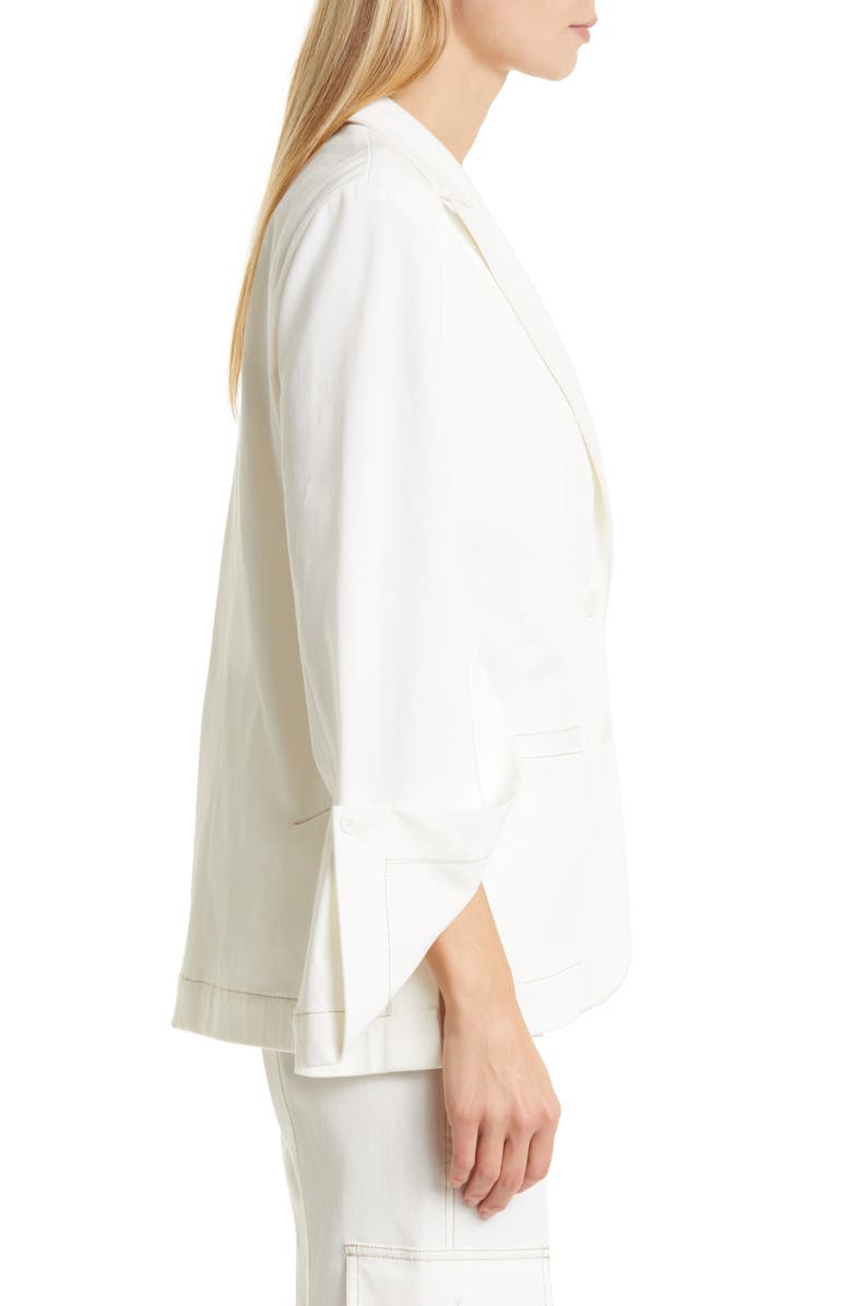 TWP Split Sleeve Stretch Cotton Blazer, Alternate, color, Off White