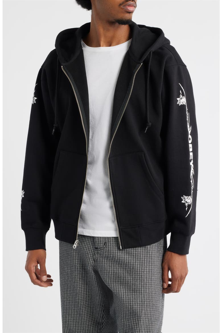 Rose Cotton Blend Graphic Zip Hoodie (Men) | Nordstrom