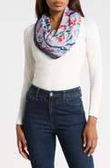 Nine West Trailing Floral Satin Square Scarf