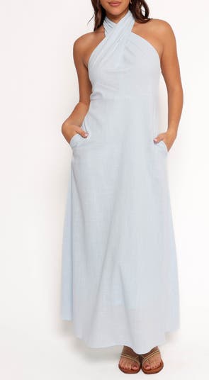 Betsy Halter Neck Cotton Maxi Dress
