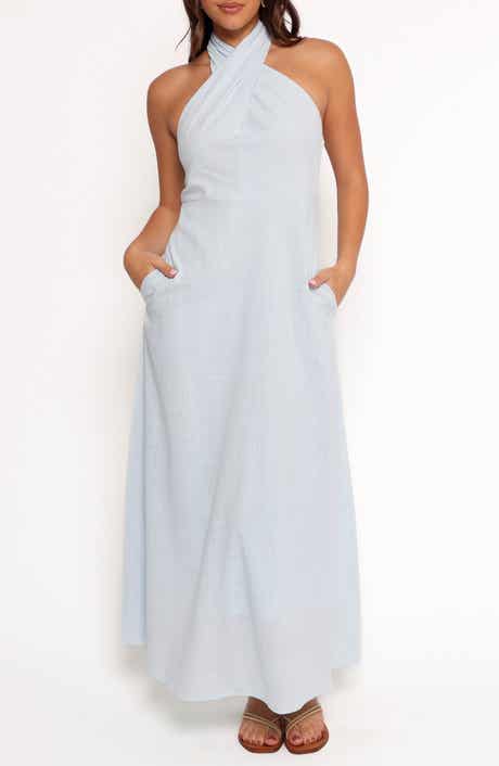 Petal & Pup Betsy Halter Neck Cotton Maxi Dress