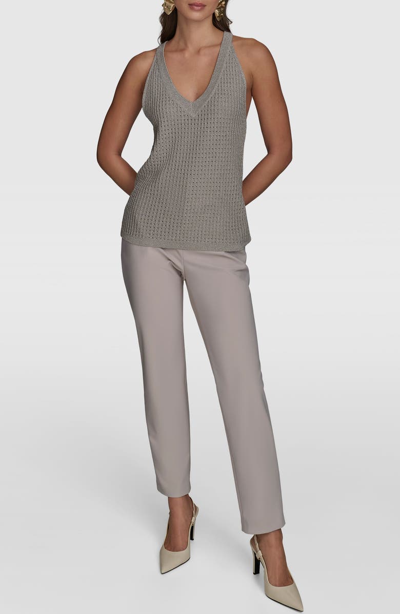 Donna Karan New York V-Neck Pointelle Sweater Tank, Alternate, color, 