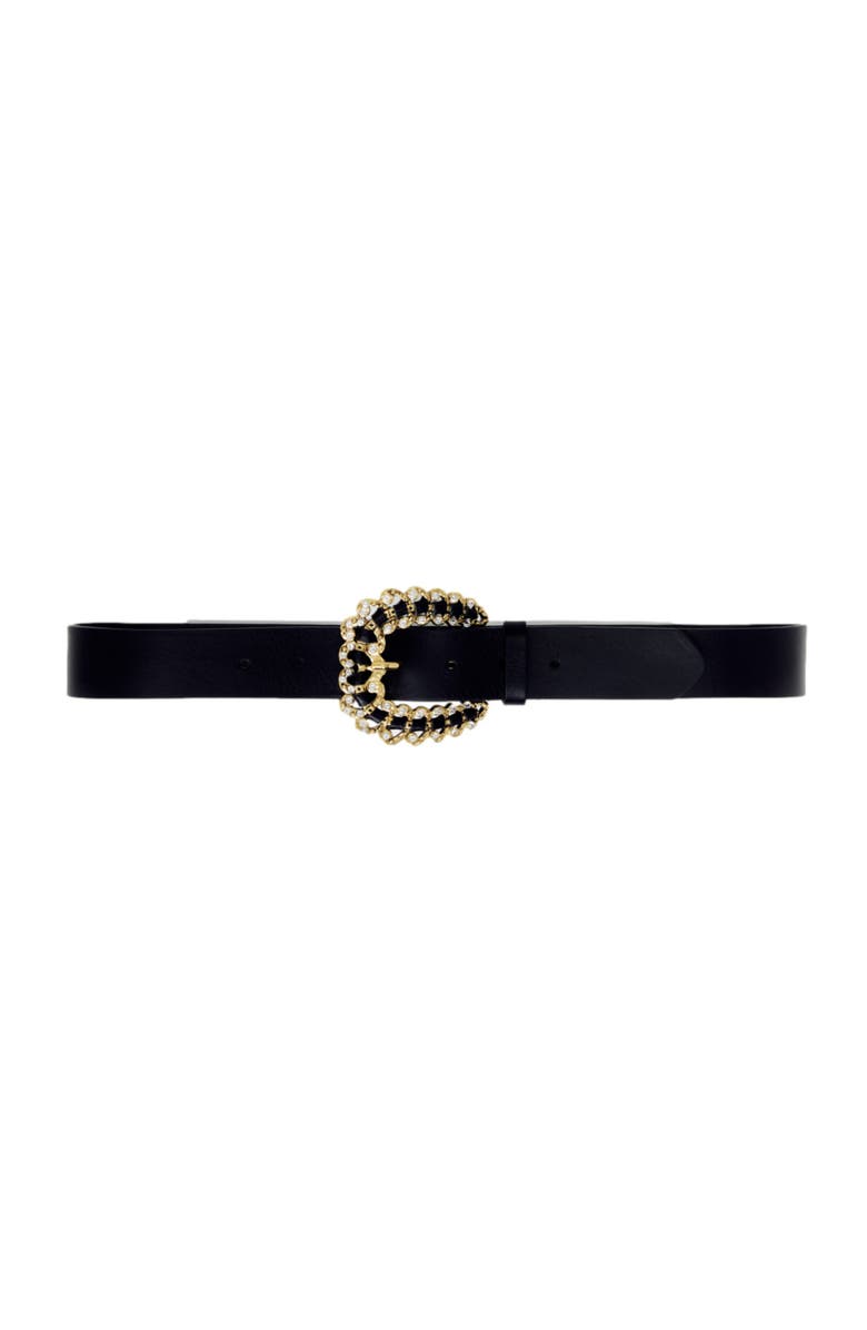 maje Belt with diamanté buckle, Main, color, 