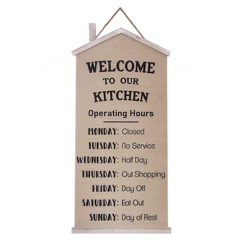 Welcome to Our Kitchen 7-Day Week Wall Sign