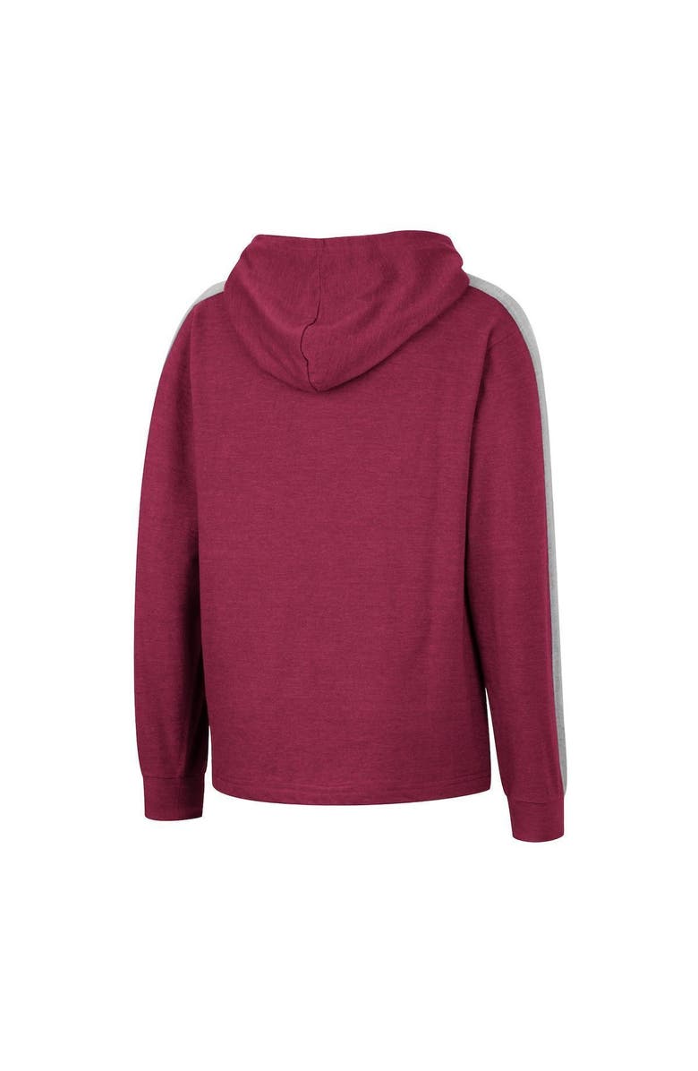 COLOSSEUM Youth Colosseum Heathered Maroon Virginia Tech Hokies Wind Changes Raglan Hoodie T-Shirt, Alternate, color, 