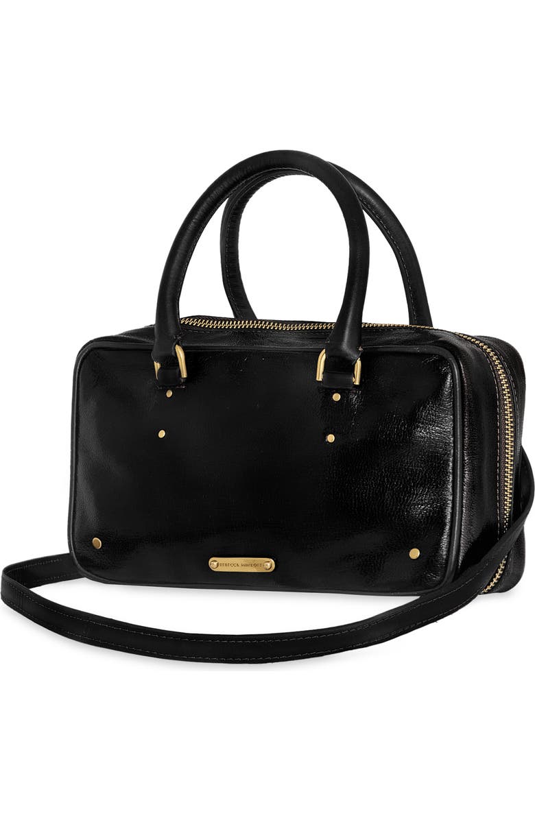 Rebecca Minkoff Lana Tassel Leather Bowling Bag, Alternate, color, Black