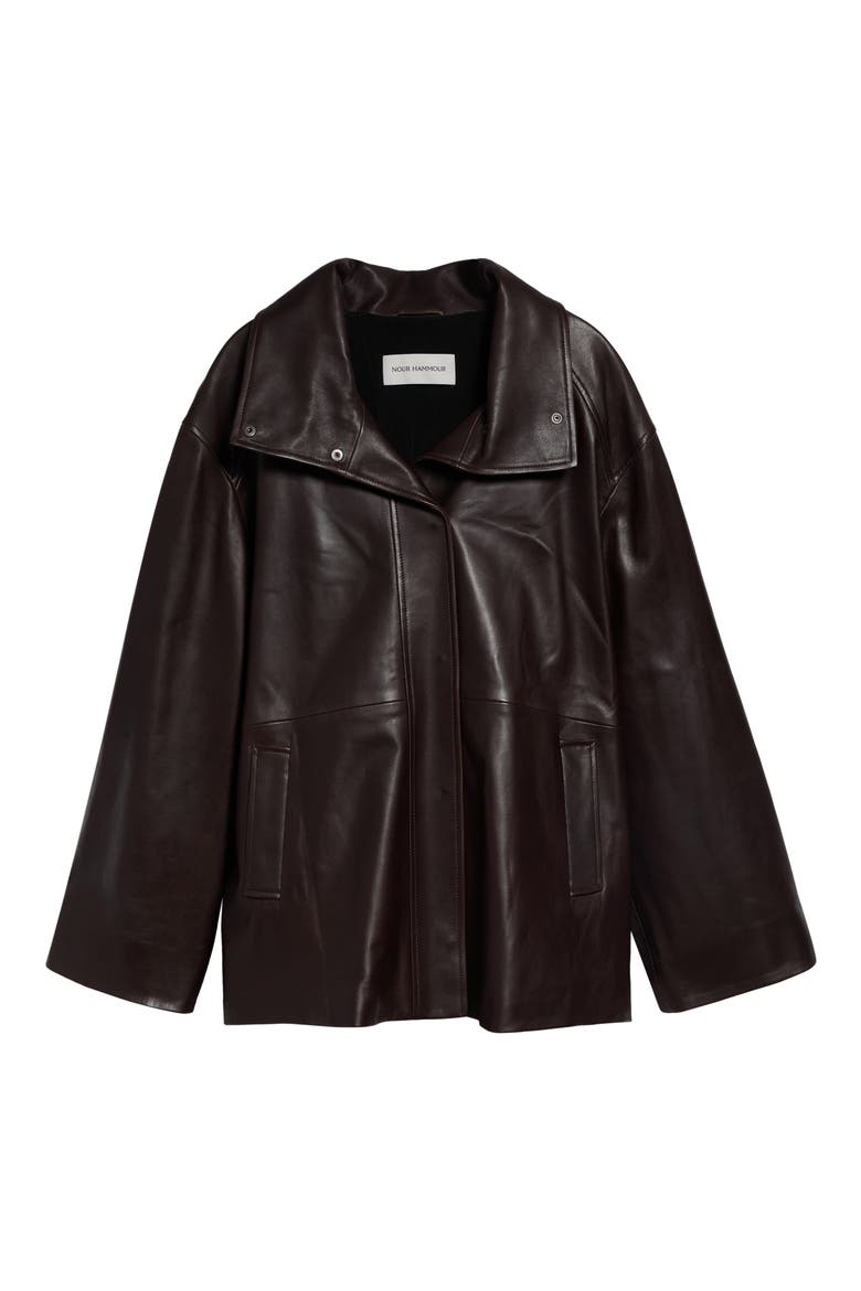 Lowen Leather Jacket, Alternate, color, DARK BROWN