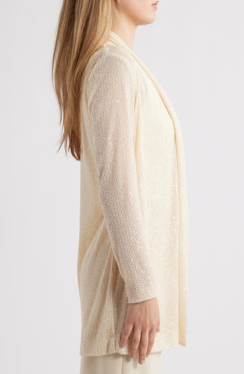 ANNE KLEIN ANNE KLEIN SEQUIN DRAPED OPEN FRONT CARDIGAN