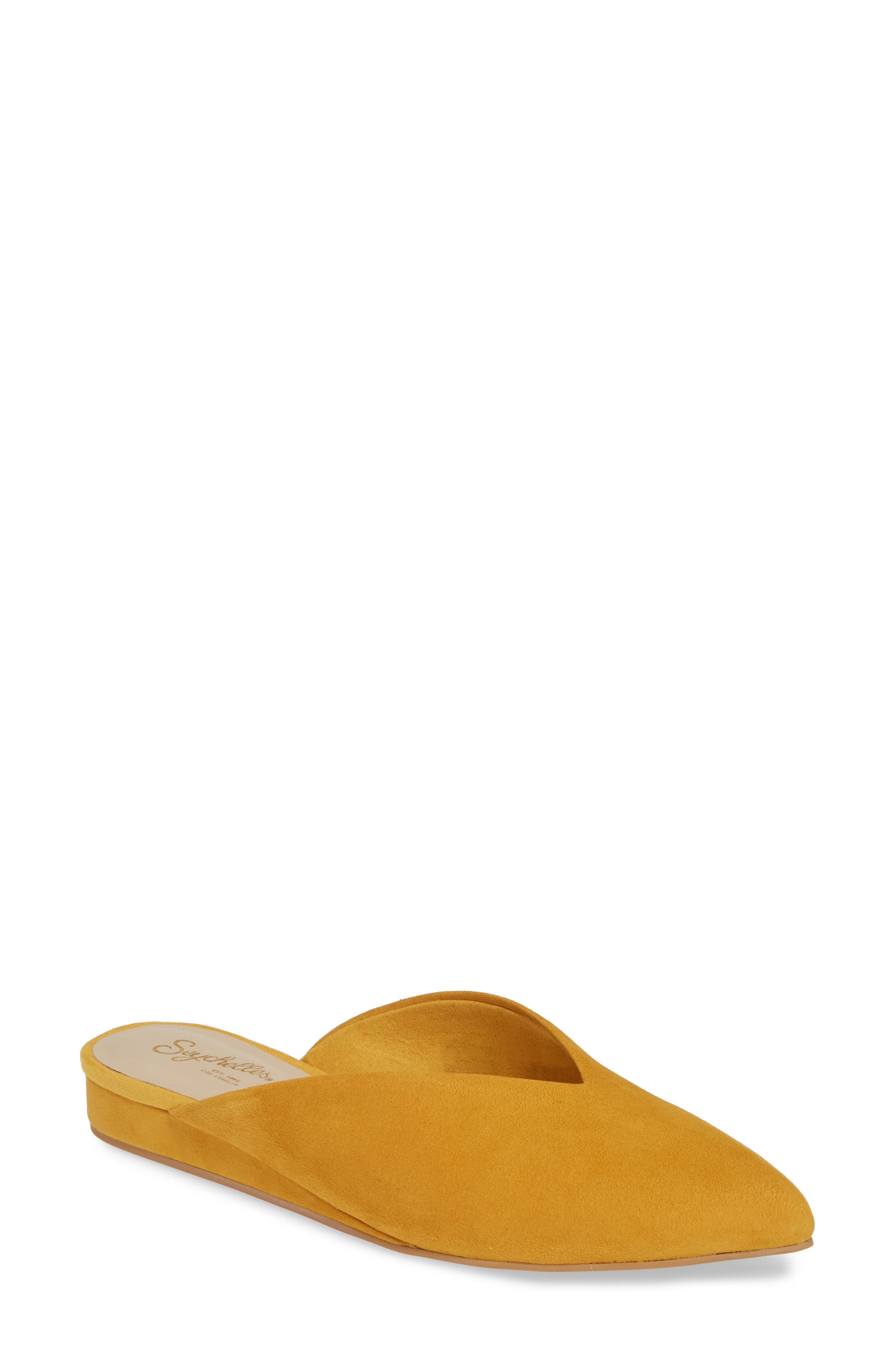 Quintessential Pointed Toe Mule, Main, color, MUSTARD SUEDE