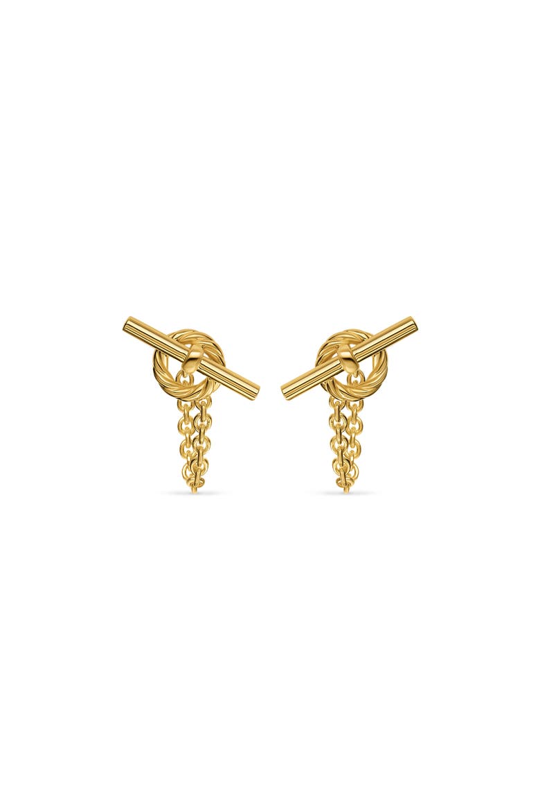 Mercer® Bold Toggle Stud Earrings in 18K Yellow Gold, 50.4mm, Main, color, GOLD