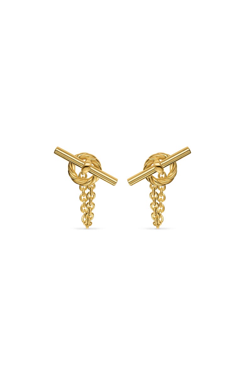 David Yurman Mercer<sup>®</sup> Bold Toggle Stud Earrings in 18K Yellow Gold, 50.4mm, Main, color, Gold