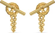 David Yurman Mercer® Bold Toggle Stud Earrings in 18K Yellow Gold, 50.4mm
