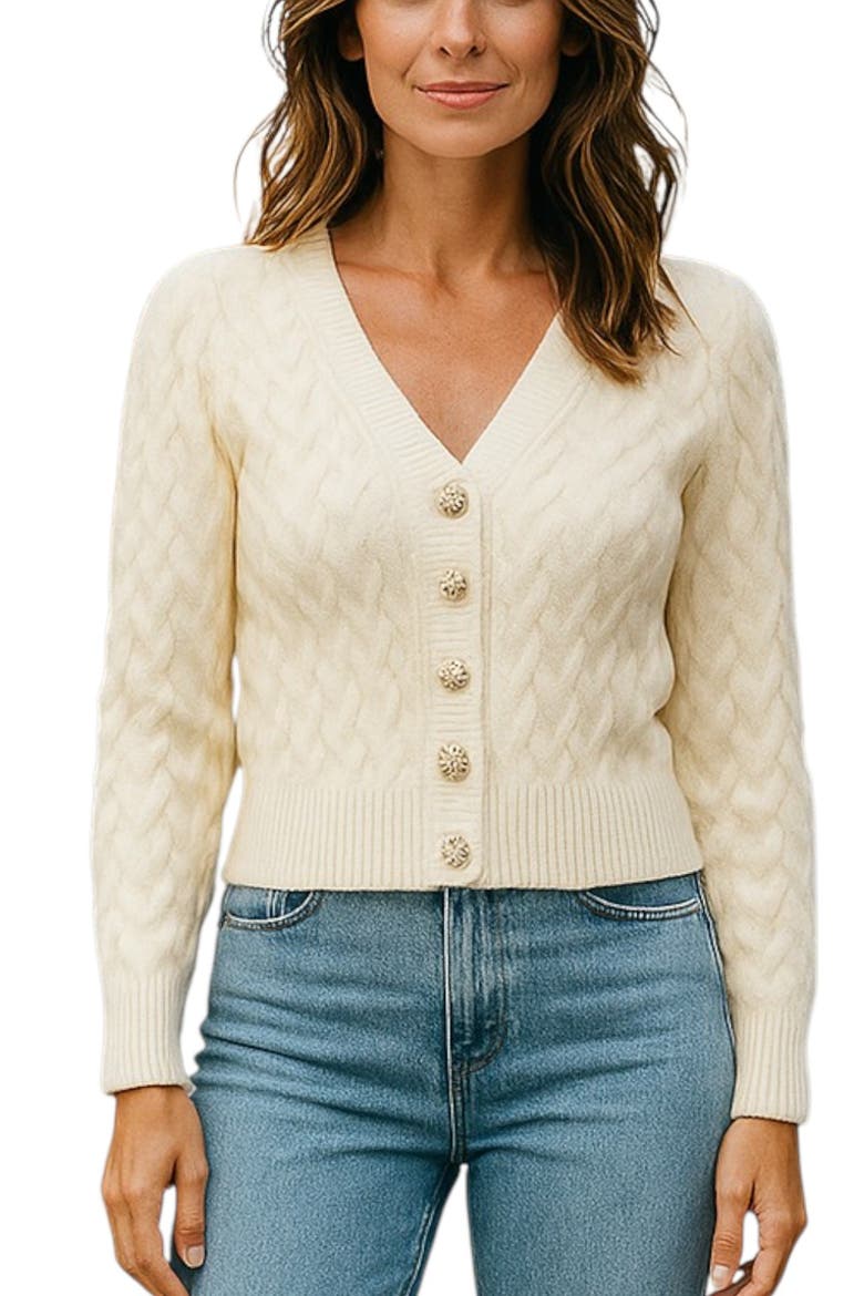 Mckenzie Cable Knit Sweater, Main, color, Ivory