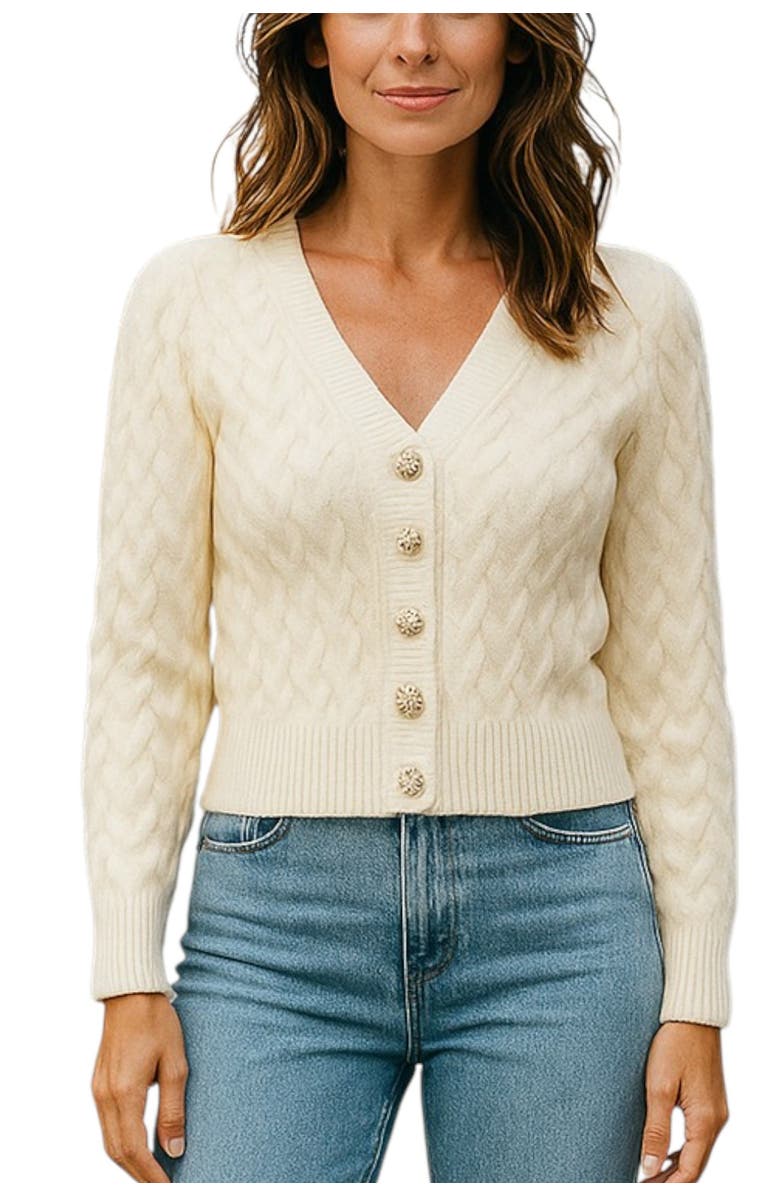 Bishop + Young Mckenzie Cable Knit Sweater, Main, color, Ivory