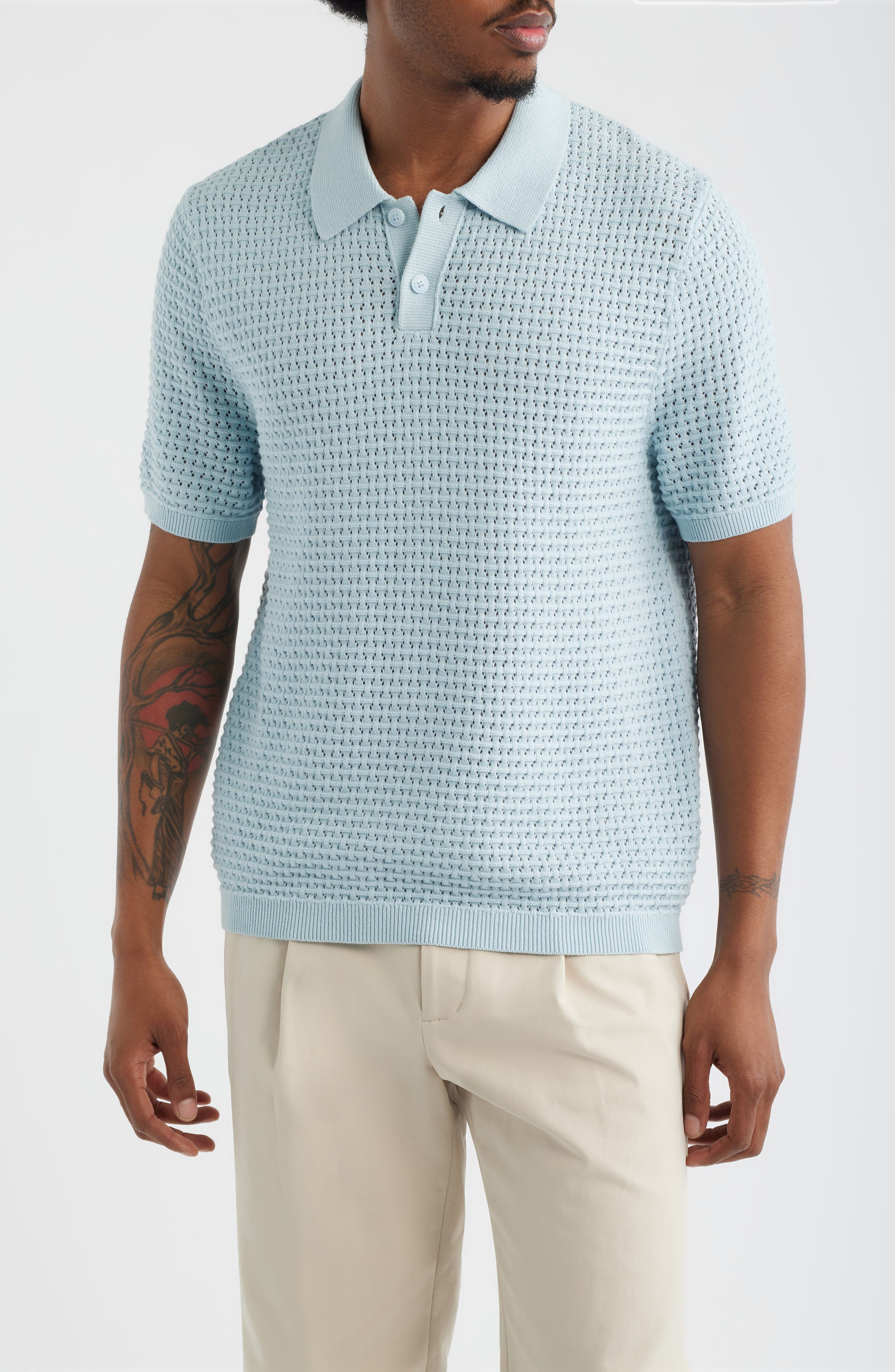 Texture Knit Polo Top - image 5
