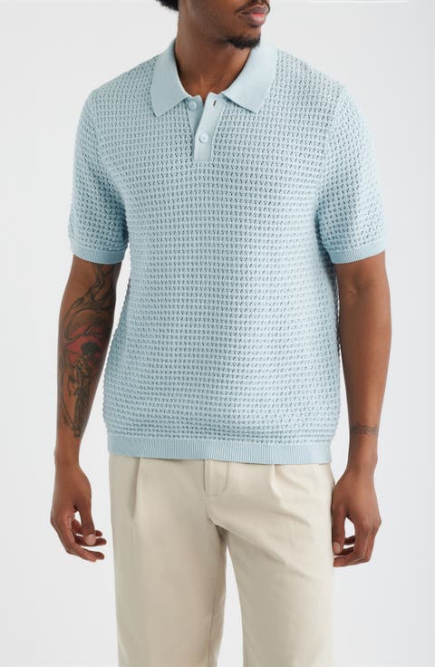 Texture Knit Polo Top
