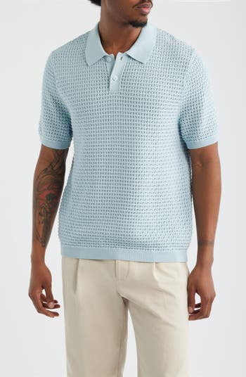 Open Edit Texture Knit Polo Top | Nordstrom