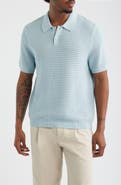 Open Edit Texture Knit Polo Top