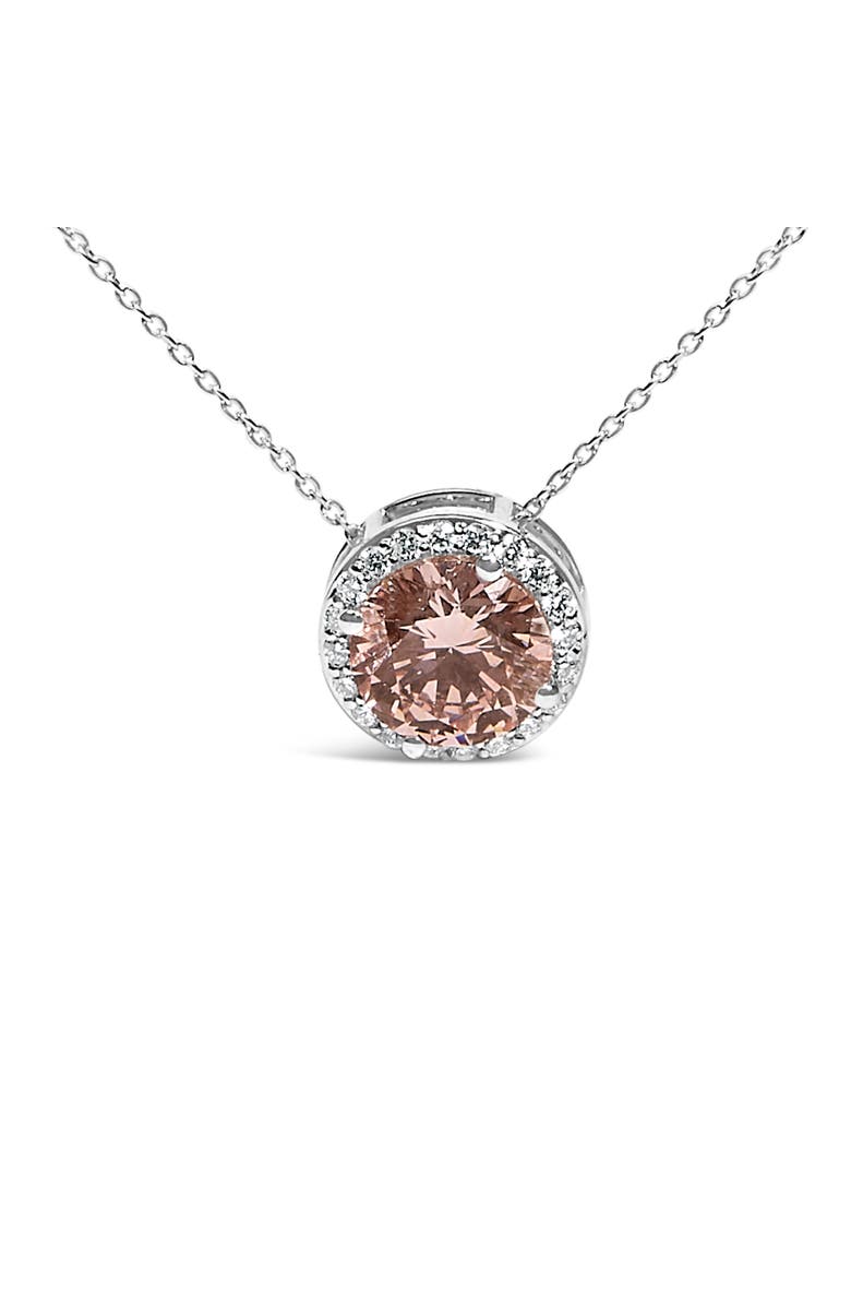 Haus of Brilliance 14K White Gold 2 3/8 Cttw Lab Grown Pink Diamond Solitaire Halo Pendant Necklace, Alternate, color, White