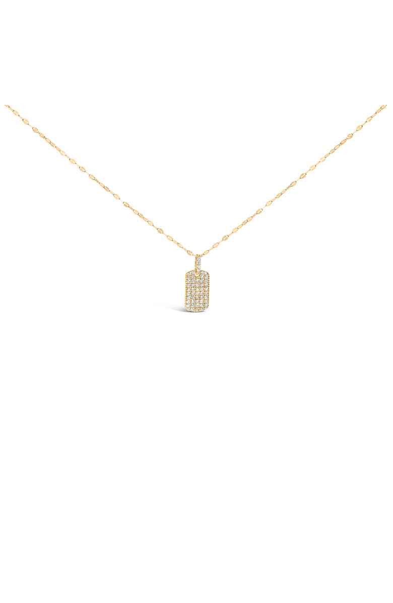 Haus of Brilliance 18K Yellow Gold PlatedSilver 1/3 Cttw Diamond Studded Dog Tag Pendant Necklace, Alternate, color, Yellow