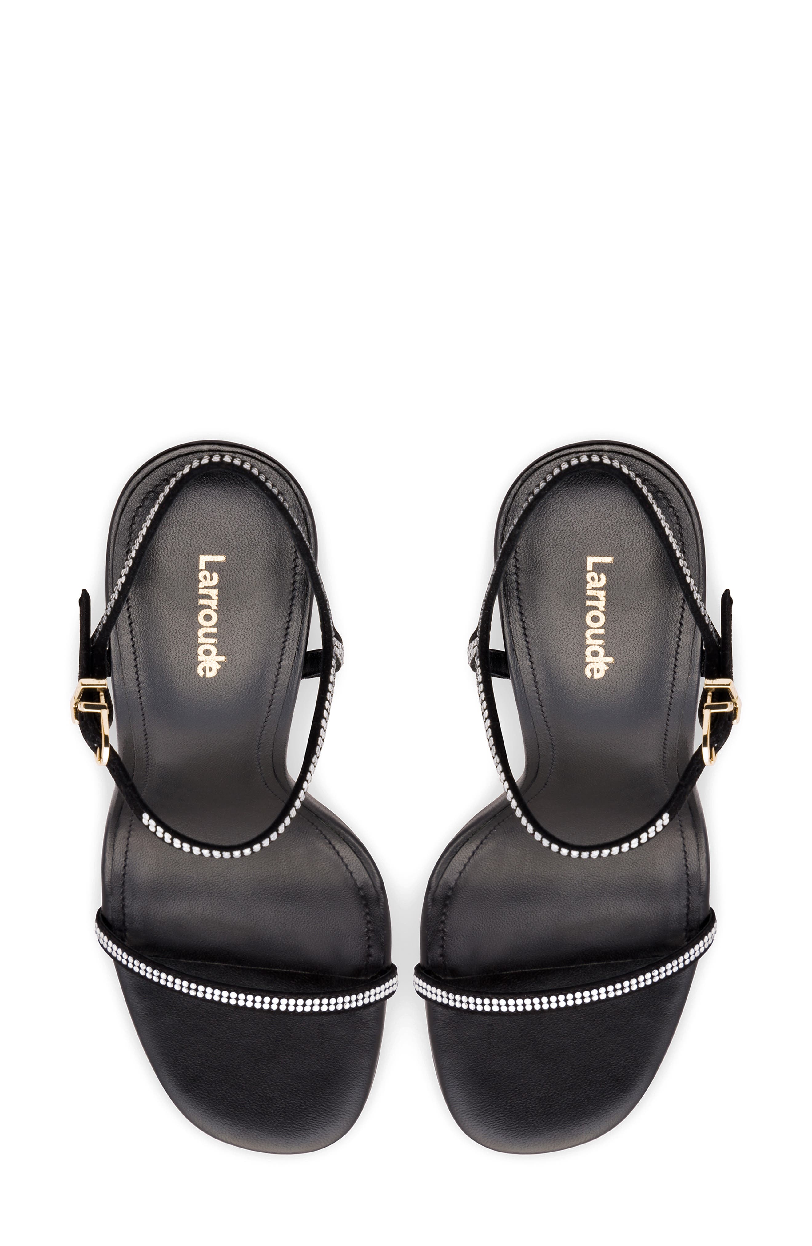 Larroudé Metallic Stiletto Sandal, Alternate, color, 