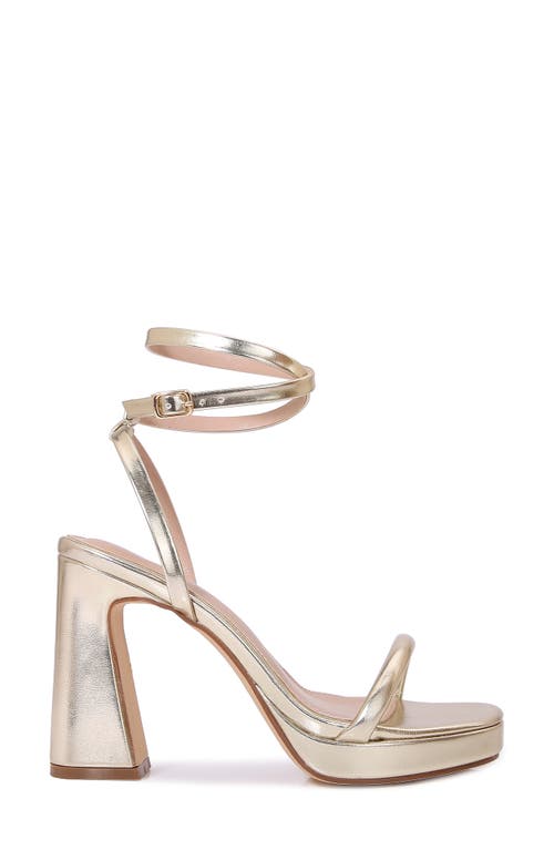 Berness Wraparound Ankle Strap Platform Sandal In Gold