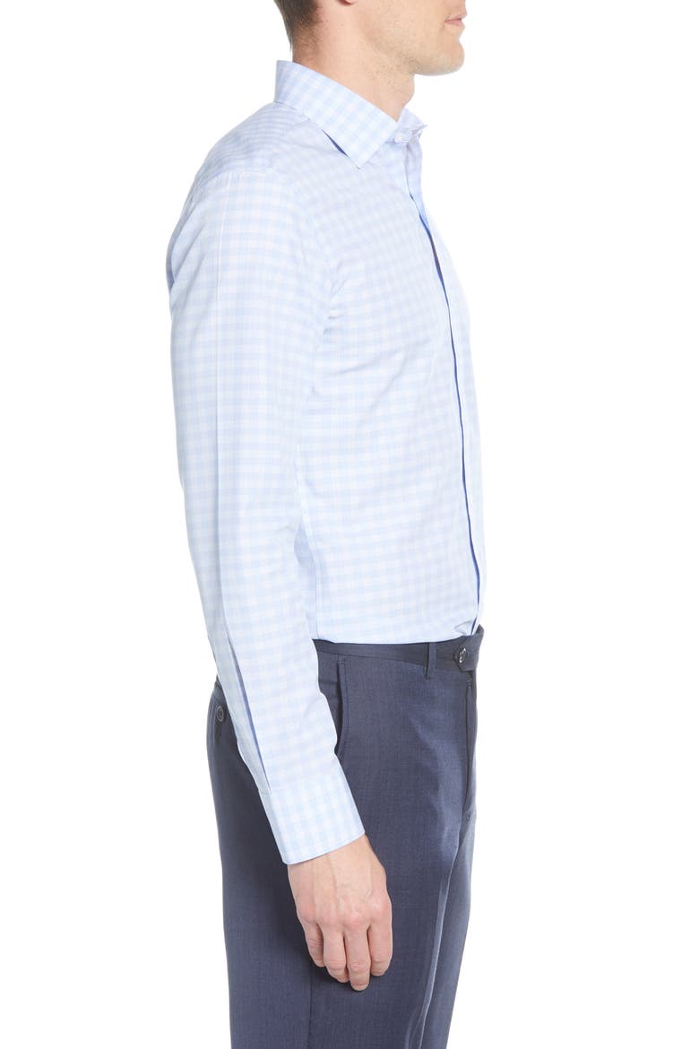Slim Fit Plaid Dress Shirt, Alternate, color, CORNFLOWER BLUE