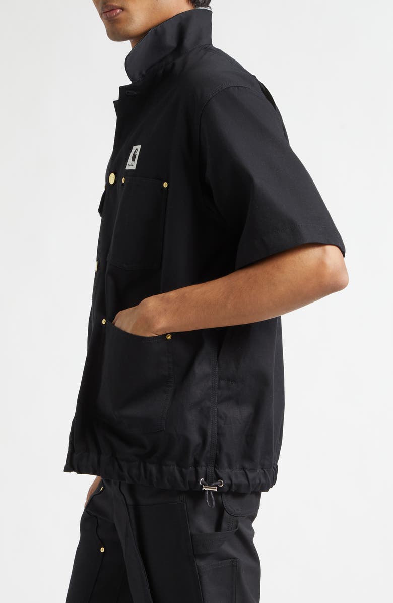 Sacai Carhartt WIP Duck Canvas Shirt, Alternate, color, Black