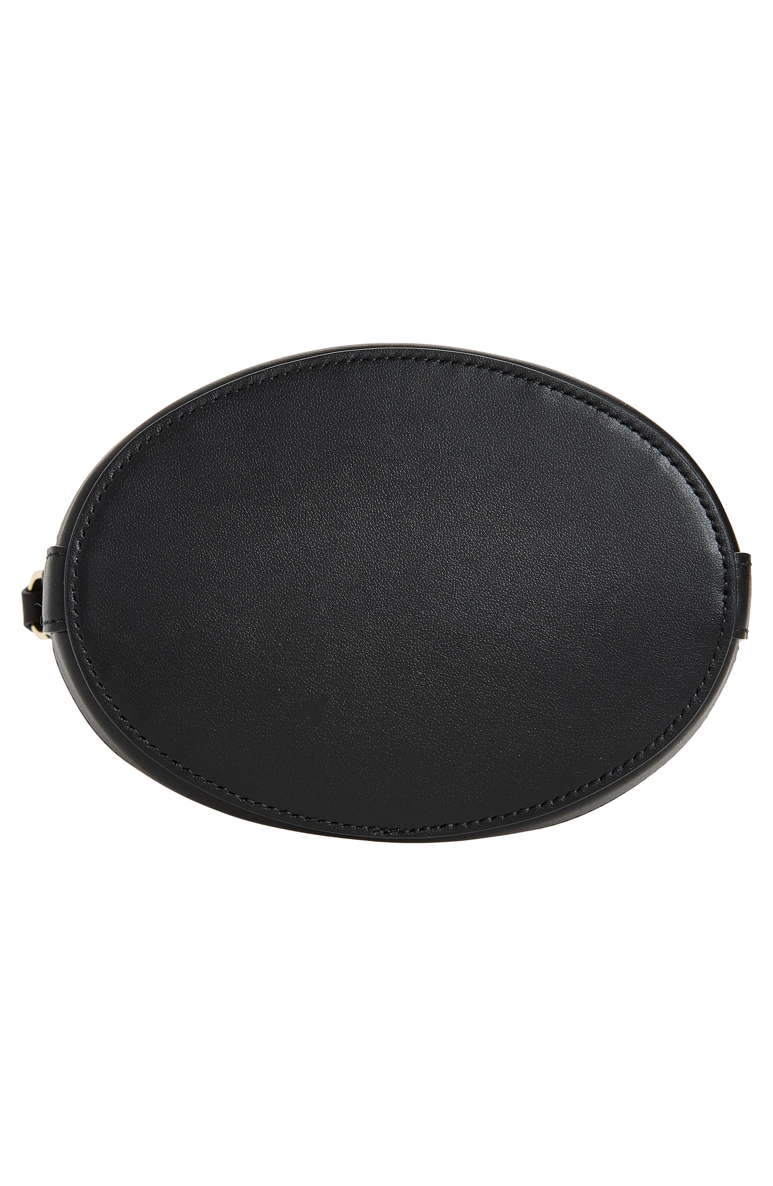 Gancio Leather Bucket Bag, Alternate, color, NERO NERO PAPPAGALLI