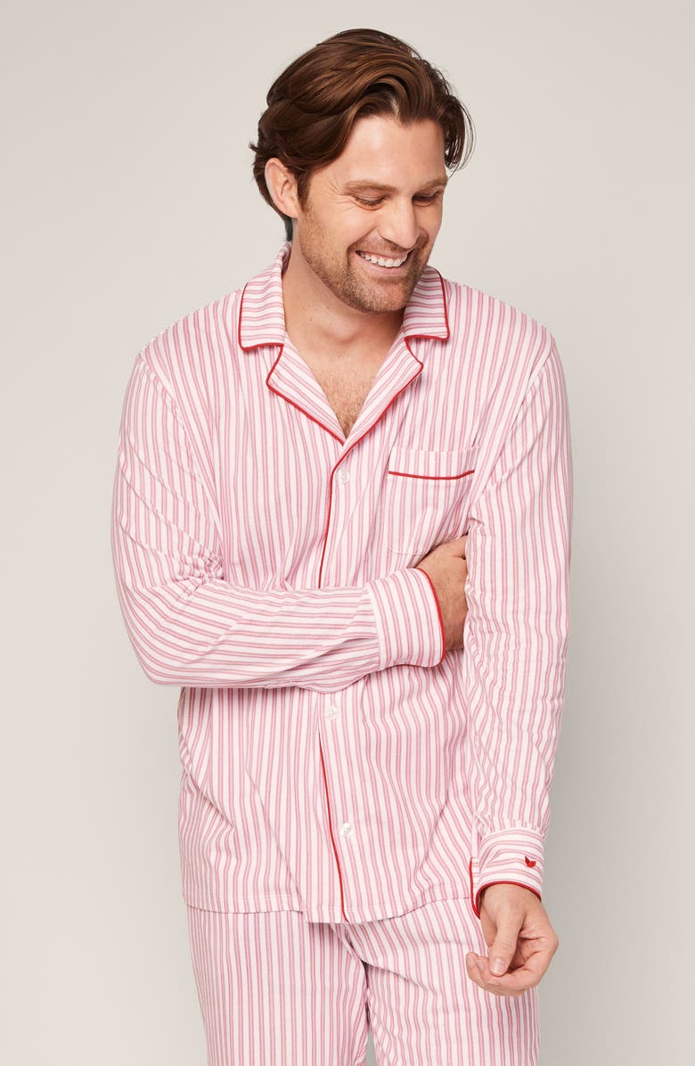 Petite Plume Antique Red Stripe Luxe Pima Cotton Pajamas, Alternate, color,