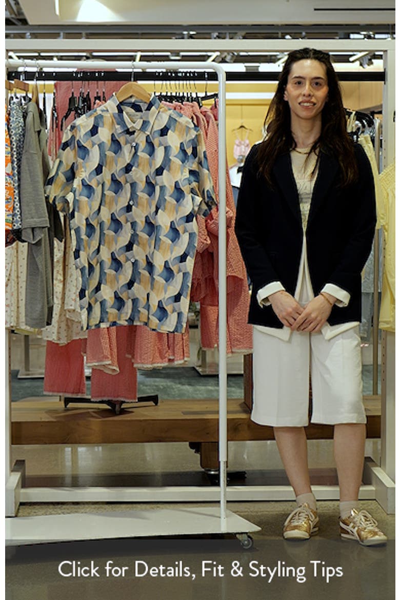 Vero Shaped Fit Abstract Print Short Sleeve Stretch Cotton Button-Up Shirt video