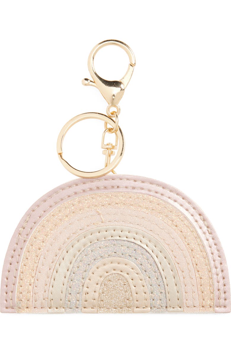 Mimi & Lula Kids' Rainbow Key Ring Bag Charm, Main, color, Pink