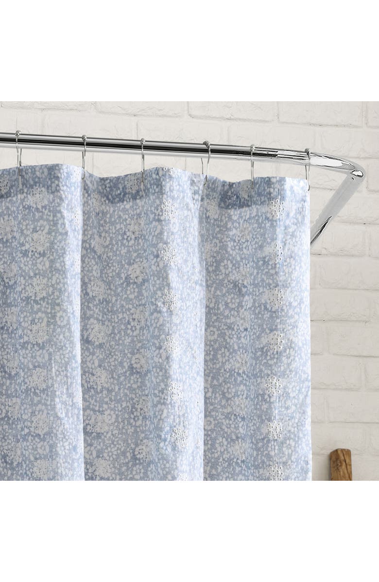 Peri Home Ikat Eyelet Shower Curtain, Alternate, color, Blue